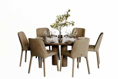 现代餐桌椅组合3D模型下载